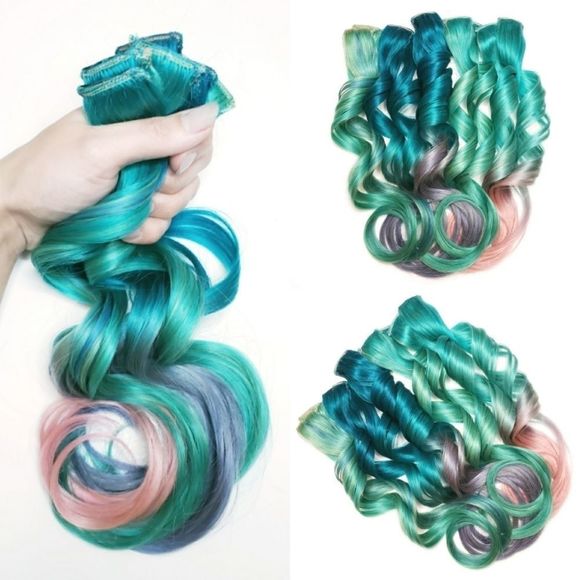 20" Pastel blue human hair ombre weave - Picture 1 of 3